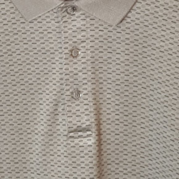 Izod Shirt Mens XL Golf Polo XFG Cotton Cool-FX Tan Brown Print Short Sleeves - Picture 10 of 12